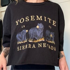 Brandy Melville Black Yosemite Crop Top